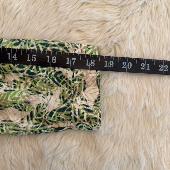 CAbi Tropical Leaf Print 3/4 Sleeve Faux Wrap Dress Small Style 280 - Picture 10 of 12